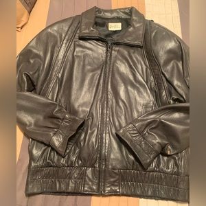Vintage Leather Warehouse leather mens jacket. Dark espresso brown
